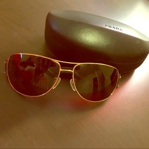 Authentic Prada tortoise aviators